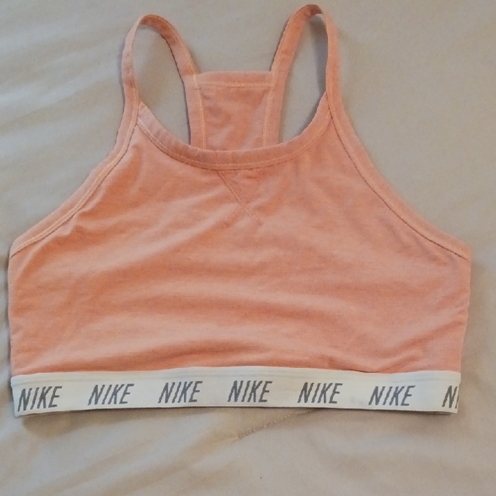 Nike Coral Sports Bra with Logo Band